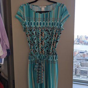 Aqua Tie-Waist Wrap Dress